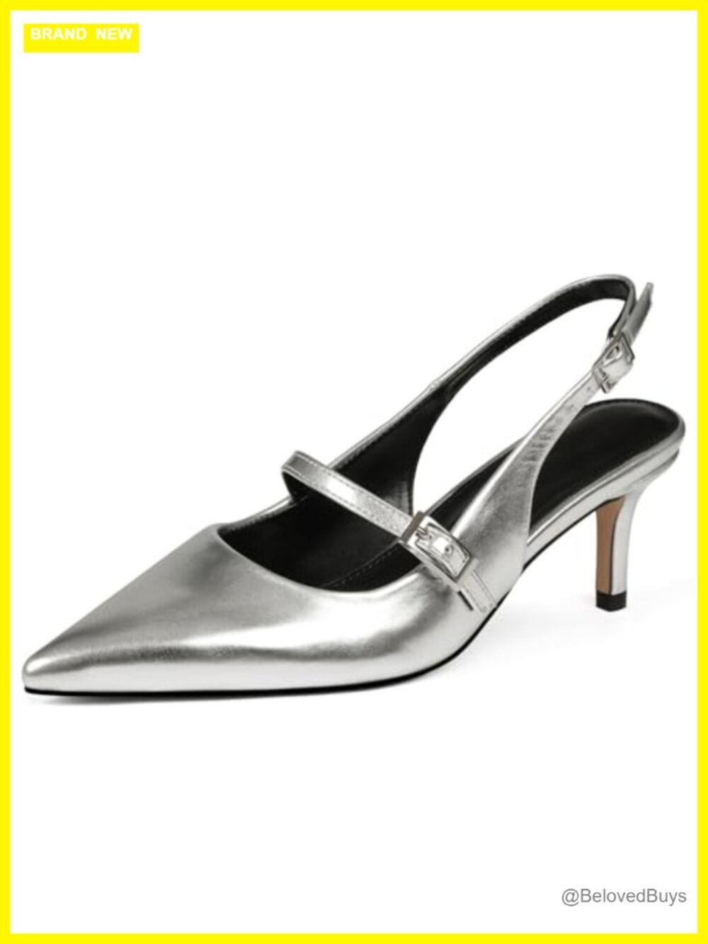 Slingback Kitten Heels Pointed Toe Stiletto Pumps Work Wedding Shoes